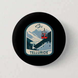 Badge Rond 5 Cm Ski Telluride Rétro Vintage Style Ski Telluride