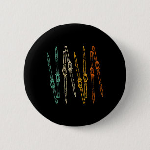 Badge Rond 5 Cm Ski Vintage Ski Rétro