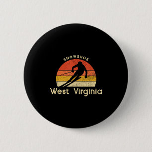 Badge Rond 5 Cm Ski vintage Snowscute Ss Cute Ss West Virginia Mou