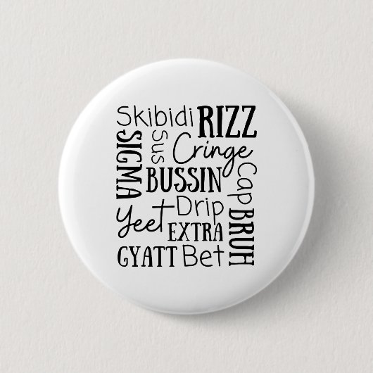 Badge Rond 5 Cm Skibidi Rizz Funny Kids Rizz Bussin Gen Z Christma (Devant)