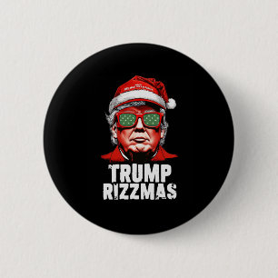 Badge Rond 5 Cm Skibidi Trump Rizzmas Noël Rizz Père Noël C