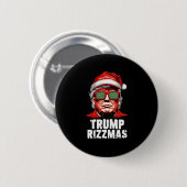 Badge Rond 5 Cm Skibidi Trump Rizzmas Noël Rizz Père Noël C (Devant & derrière)