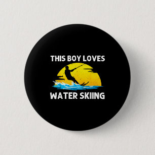 Badge Rond 5 Cm Skier aquatique cool pour garçons filles sports de