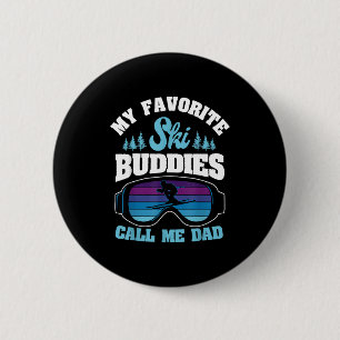 Badge Rond 5 Cm skieur de piste de ski alpin papa skieur snowboard