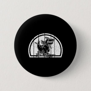 Badge Rond 5 Cm Skieur dinosaure de montagne Ski Dino Ski Skiing D
