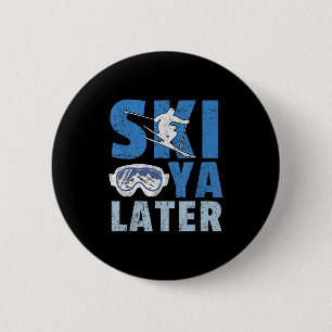 Badge Rond 5 Cm Skieur drôle de montagne de planche à neige cool S