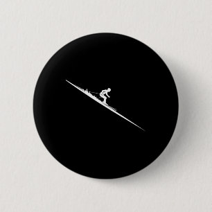 Badge Rond 5 Cm Skieur Freestyle Descente Ski Extrême Hiver Spo