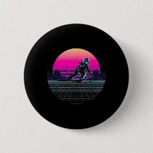 Badge Rond 5 Cm Skieur Rétro - Amateur de Ski Amateur de Sports d'