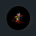 Badge Rond 5 Cm Skiing clown<br><div class="desc">Skiing clown  - Button .Skiing clown</div>