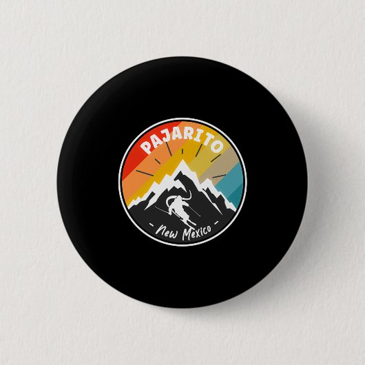 Badge Rond 5 Cm Skiing In Pajarito New Mexico  (Devant)