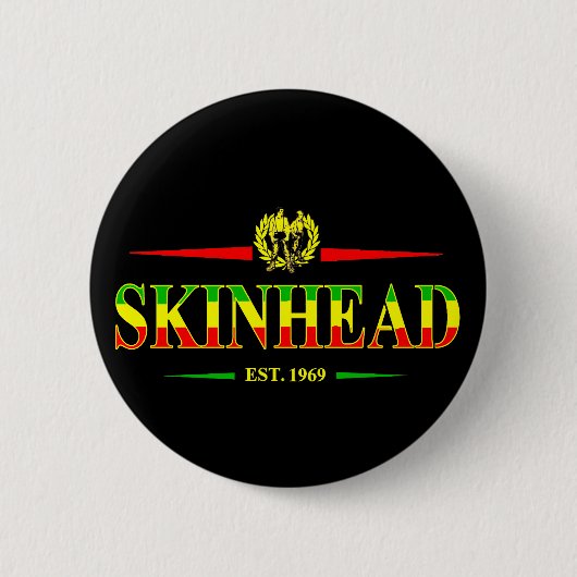 Badge Rond 5 Cm Skinhead 1969 de la Jamaïque (Devant)