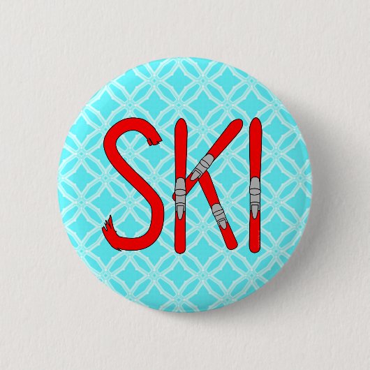 Badge Rond 5 Cm Skis (Devant)
