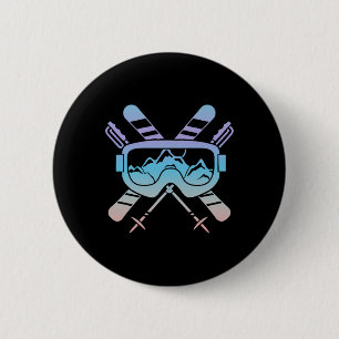 Badge Rond 5 Cm Skis, ski alpin, _8