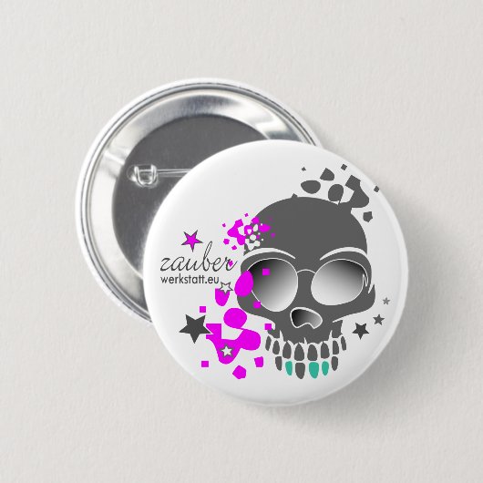 BADGE ROND 5 CM SKULL (Devant & derrière)