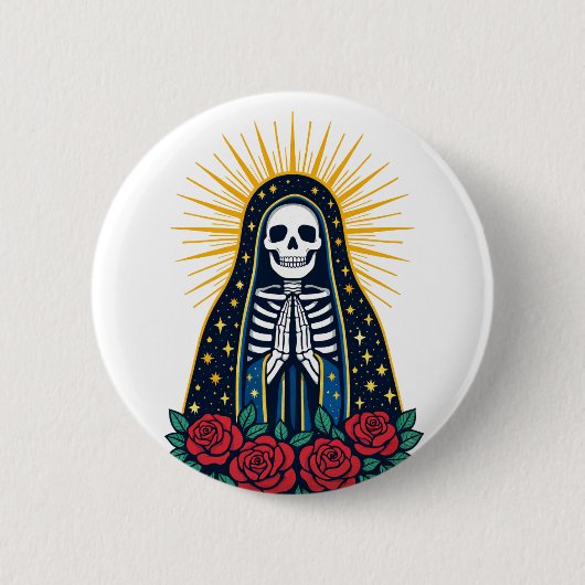 Badge Rond 5 Cm Skull Saint (Devant)