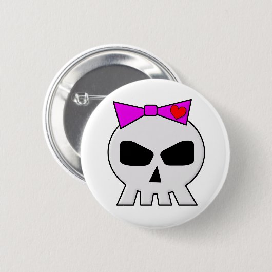 Badge Rond 5 Cm SkullyBow-220 (Devant & derrière)