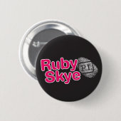 Badge Rond 5 Cm Skye rouge P.I. Buttons (noir) (Devant & derrière)