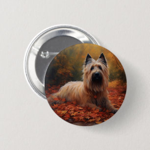 Badge Rond 5 Cm Skye Terrier à l'automne Feuilles automne Inspire