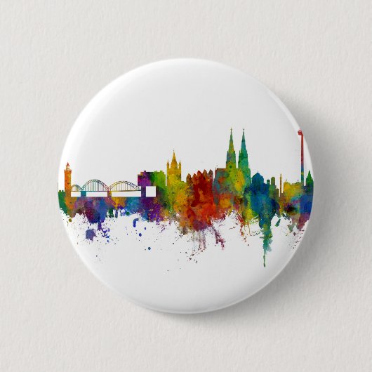 Badge Rond 5 Cm Skyline Allemagne de Cologne (Devant)