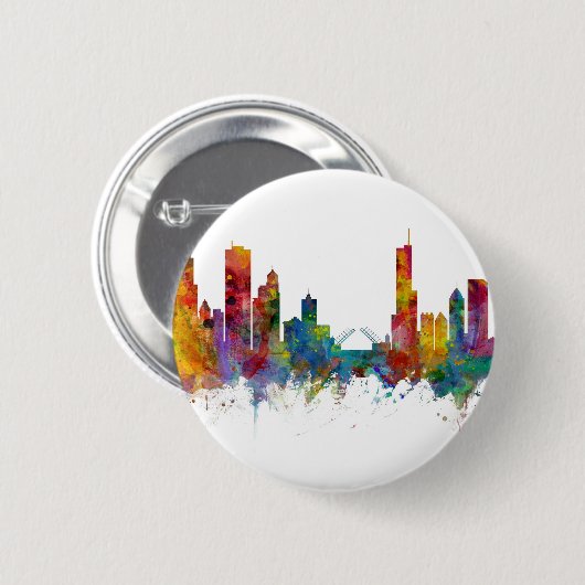 Badge Rond 5 Cm Skyline de l'Illinois (Devant & derrière)
