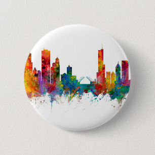 Badge Rond 5 Cm Skyline de l'Illinois