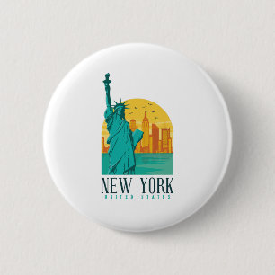 Badge Rond 5 Cm Skyline de New York