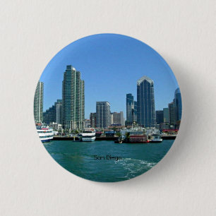Badge Rond 5 Cm Skyline San Diego