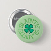 Badge Rond 5 Cm Slainte green button (Devant & derrière)