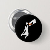 Badge Rond 5 Cm Slam Dunk Basketball Player - White Silhouette (Devant & derrière)