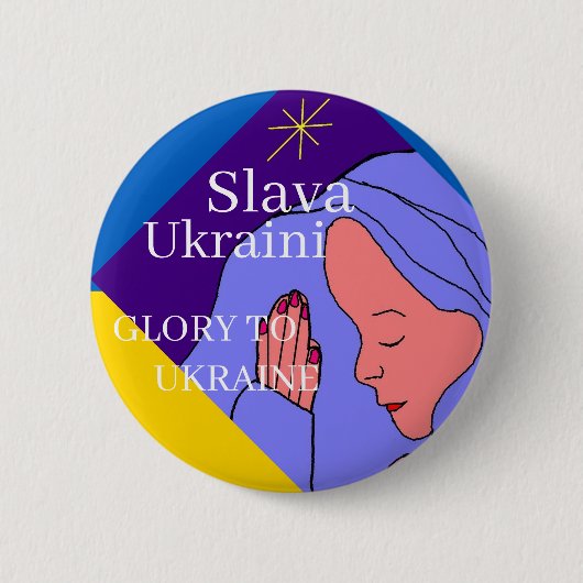 Badge Rond 5 Cm Slava Ukraini (Devant)