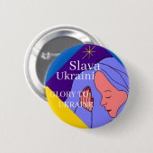 Badge Rond 5 Cm Slava Ukraini (Devant & derrière)