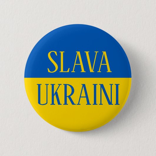 Badge Rond 5 Cm Slava Ukrainiini Glory to Ukraine (Devant)