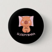 Badge Rond 5 Cm Sleeng Capybara Pajamas Nightgown Sleepybara Roden (Devant)