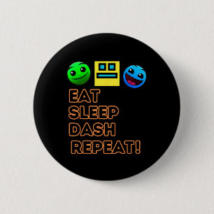 Badge Rond 5 Cm Sleep Dash Répéter le jeu vidéo Géométrie Gamer vi