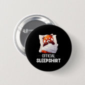 Badge Rond 5 Cm Sleepshirt Sleeng Red Panda Animal Lovers Pajama  (Devant & derrière)