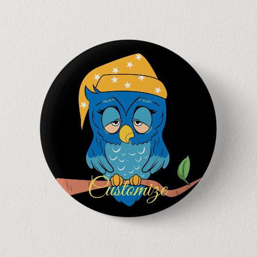Badge Rond 5 Cm Sleepy Owl Thunder_Cove Classic (Devant)