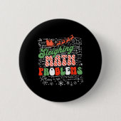 Badge Rond 5 Cm Sleighing Math Problem Math Enseignant Noël (Devant)
