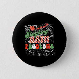 Badge Rond 5 Cm Sleighing Math Problem Math Enseignant Noël