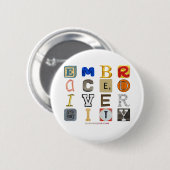 Badge Rond 5 Cm SlipperyJoe embrasse la métaphore de la diversité  (Devant & derrière)