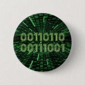Badge Rond 5 Cm SlipperyJoe's 69 code binaire dynamique ordinateur (Devant)