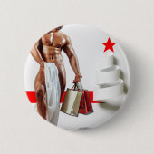 Badge Rond 5 Cm SlipperyJoe's Christmas shopping livre blanc spira (Devant)