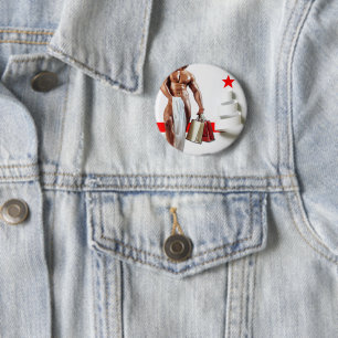 Badge Rond 5 Cm SlipperyJoe's Christmas shopping livre blanc spira