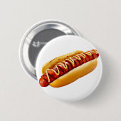 Badge Rond 5 Cm SlipperyJoe's hot dog niché doucement pain jaune v (Devant & derrière)