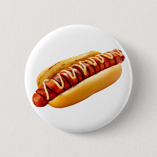 Badge Rond 5 Cm SlipperyJoe's hot dog niché doucement pain jaune v (Devant)
