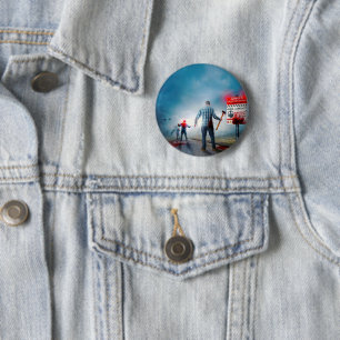 Badge Rond 5 Cm SlipperyJoe's risque d'infection apocalyptique Hal