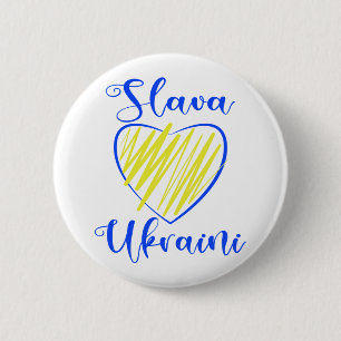 Badge Rond 5 Cm Slogan Slava La gloire ukrainienne au coeur de l'U