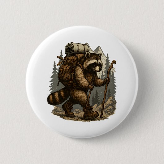 Badge Rond 5 Cm Sloth Camping Randonnée (Devant)
