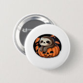 Badge Rond 5 Cm Sloth citrouille Halloween autocollant Surdimensio (Devant & derrière)