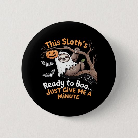 Badge Rond 5 Cm Sloth Halloween Sloths Cute Bat Vampire Essentiel (Devant)