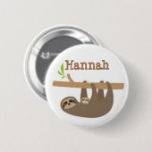 Badge Rond 5 Cm Sloth personnalisé (Devant & derrière)